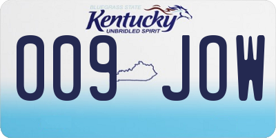 KY license plate 009JOW