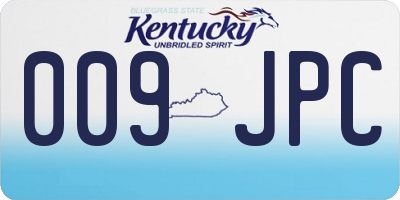 KY license plate 009JPC
