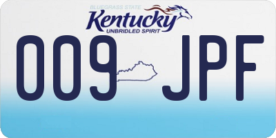 KY license plate 009JPF