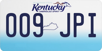 KY license plate 009JPI