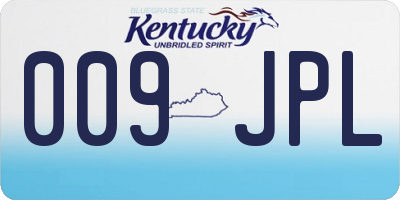 KY license plate 009JPL