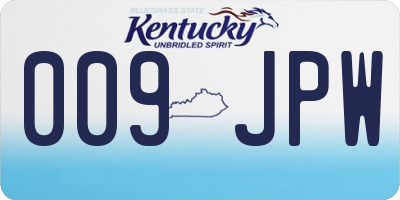 KY license plate 009JPW