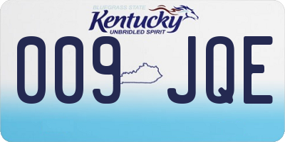 KY license plate 009JQE
