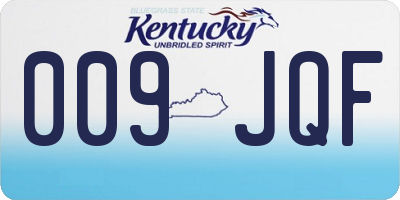KY license plate 009JQF