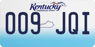 KY license plate 009JQI