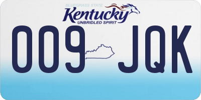 KY license plate 009JQK