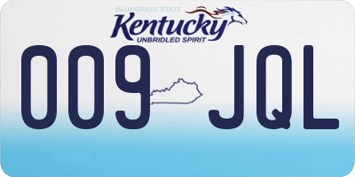 KY license plate 009JQL