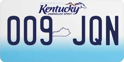 KY license plate 009JQN