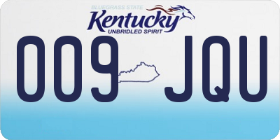 KY license plate 009JQU
