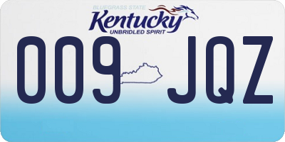 KY license plate 009JQZ