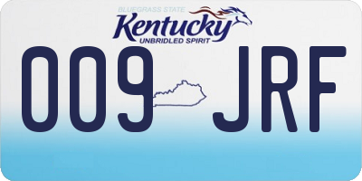 KY license plate 009JRF