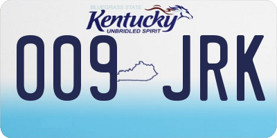KY license plate 009JRK