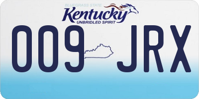 KY license plate 009JRX