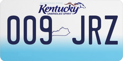 KY license plate 009JRZ
