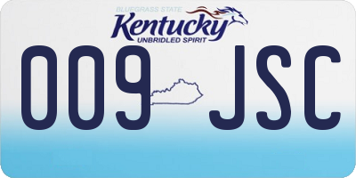 KY license plate 009JSC