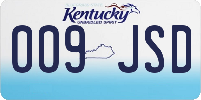 KY license plate 009JSD