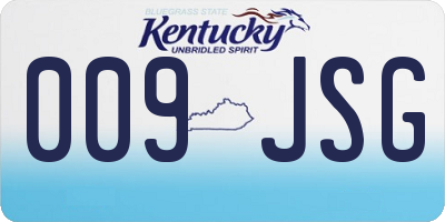 KY license plate 009JSG