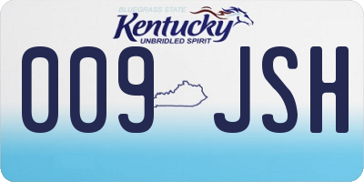 KY license plate 009JSH
