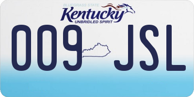 KY license plate 009JSL