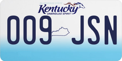 KY license plate 009JSN
