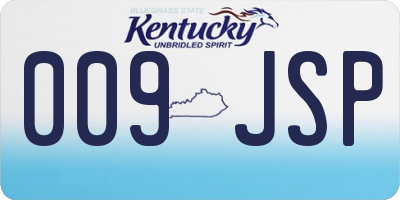 KY license plate 009JSP