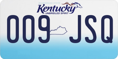 KY license plate 009JSQ