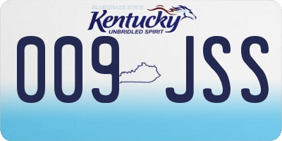 KY license plate 009JSS