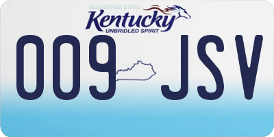 KY license plate 009JSV