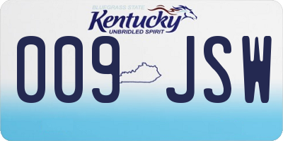 KY license plate 009JSW