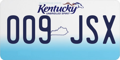 KY license plate 009JSX