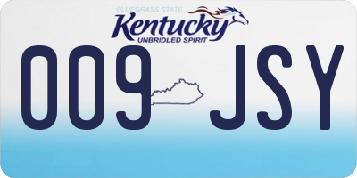 KY license plate 009JSY