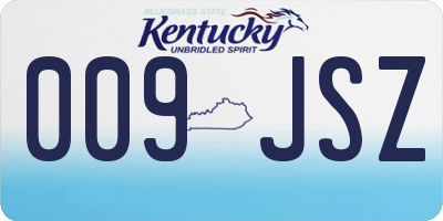 KY license plate 009JSZ