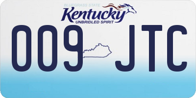 KY license plate 009JTC