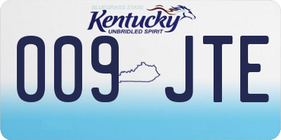 KY license plate 009JTE
