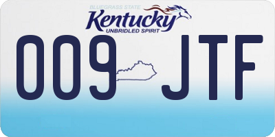 KY license plate 009JTF