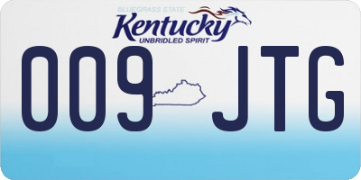 KY license plate 009JTG