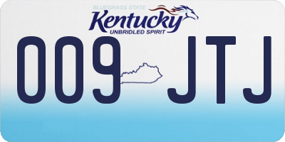 KY license plate 009JTJ