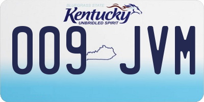 KY license plate 009JVM