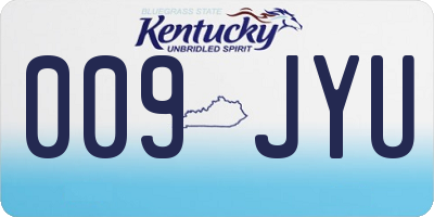 KY license plate 009JYU