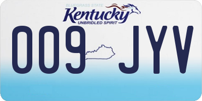 KY license plate 009JYV