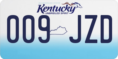 KY license plate 009JZD