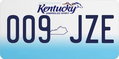 KY license plate 009JZE