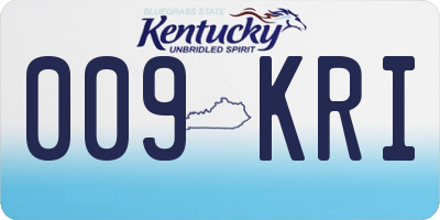 KY license plate 009KRI