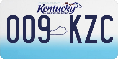 KY license plate 009KZC