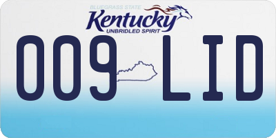 KY license plate 009LID