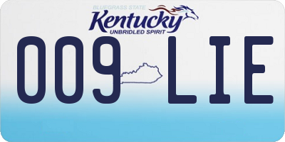 KY license plate 009LIE
