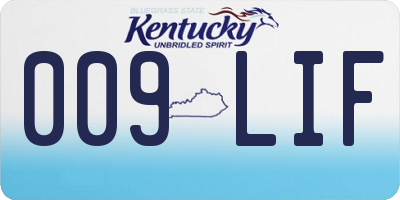 KY license plate 009LIF
