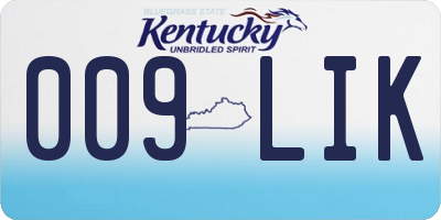 KY license plate 009LIK