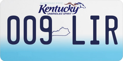 KY license plate 009LIR