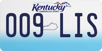 KY license plate 009LIS